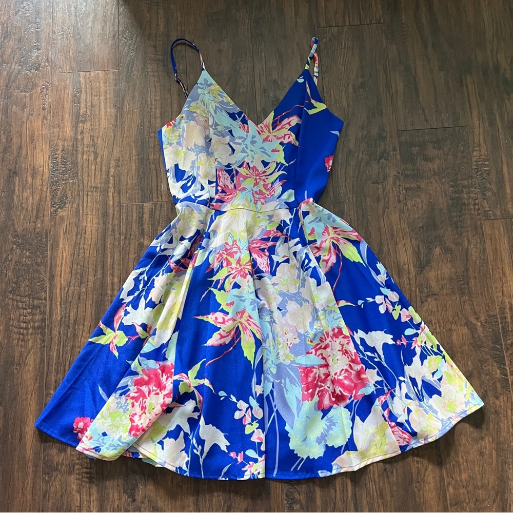 yuni kim floral formal mini dress